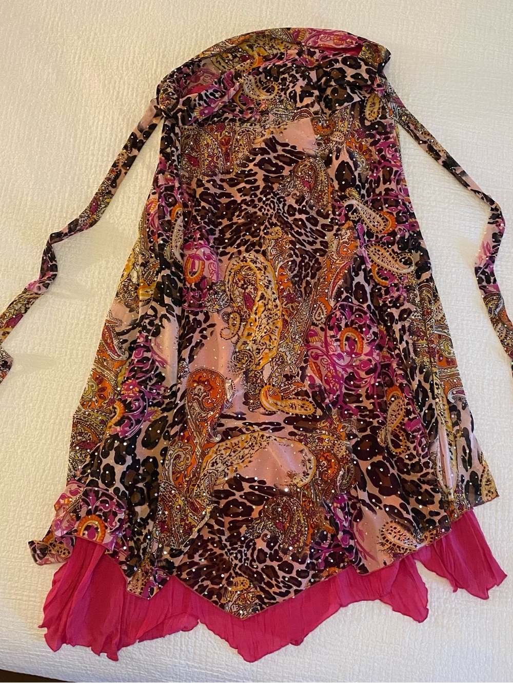 Women's Paisley Maxi Skirt with staggered Hem